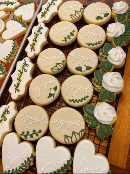 decorated cookies for an engagement party